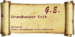 Grundhauser Erik névjegykártya